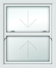 uPVC Sliding Sash Window / White / MADE IN THE UK - 500x900mm Trickle Vents