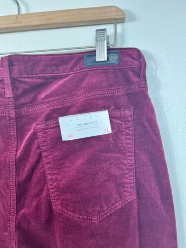 AG Womens Purple Velvet The Jodi Crop High Rise Cropped Flare Size 31 Luxury - Picture 5 of 11
