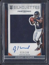 JORDAN HOWARD 2016 PREFERRED SILHOUETTE JUMBO JERSEY ON CARD AUTO RC #D 19/199