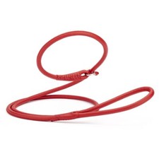 Dog Pet Round Leather Slip Lead W1/4" - L60", Red