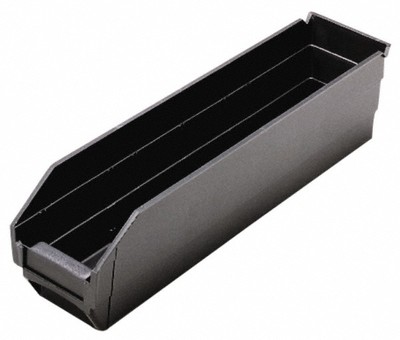 Quantum Storage QSB103CO Black Conductive Shelf Bin 4-1/8'' x 17-7/8'' x 4''
