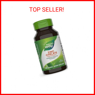 Nature's Way Zinc Chelate, Supports Immune Function* 30 mg per serving, 100 Caps