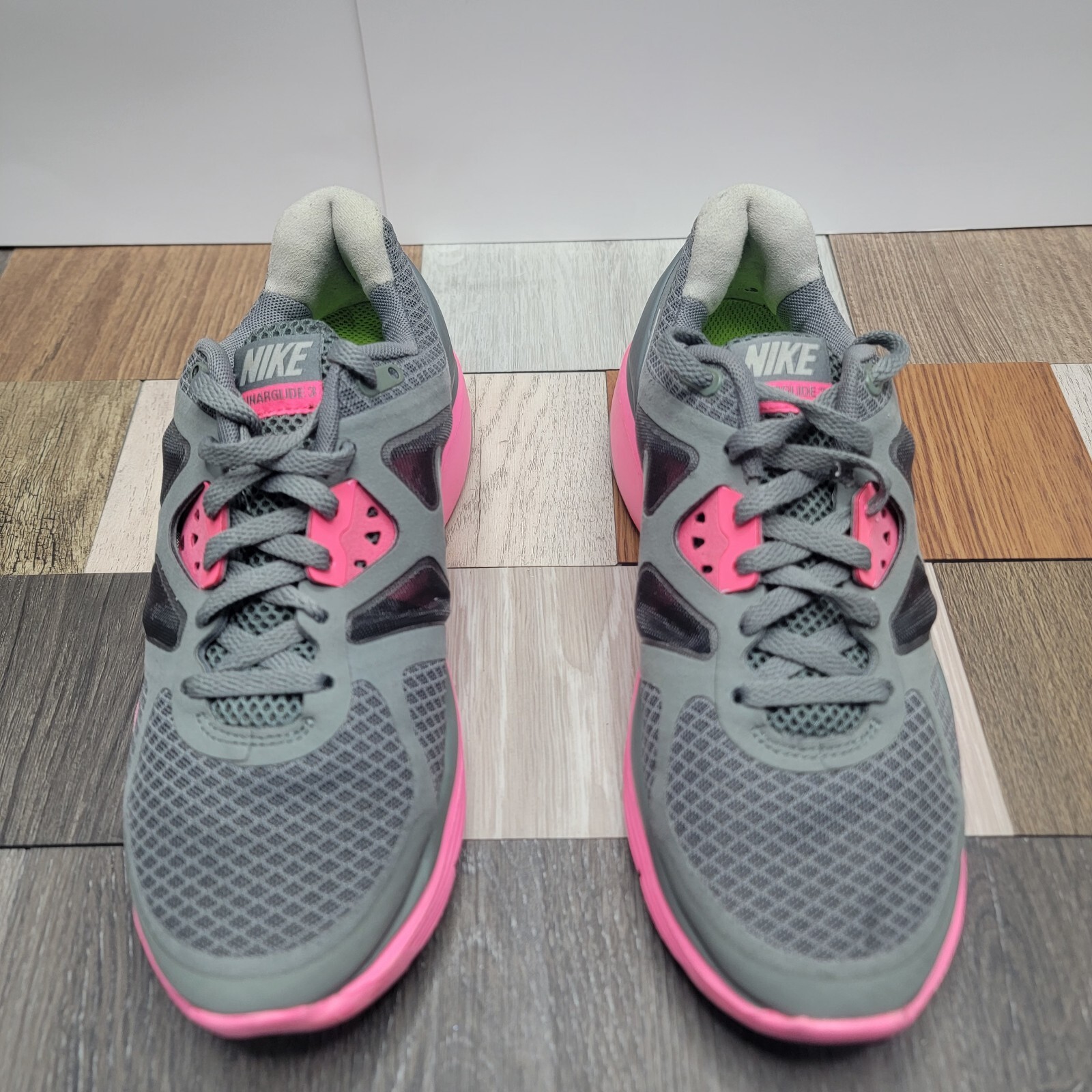 Nike Running Shoes Womens 6 Gray Pink Lunarglide 3-image