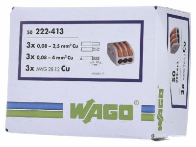 WAGO 222-413 Verbindungsklemme flexibel // 50 Stück // --- NEU + OVP --- 