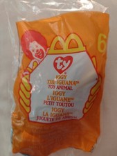 TY   Teenie Beanie Babies Iggy the Iguana  1993 McDonald  s w/errors NEW Unopened