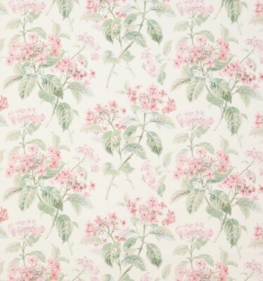 Colefax & Fowler Gardinenstoff 'ELOISE - ROSA/GRÜN' 3 Meter 100% Leinen