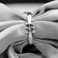 2CT White Princess Cut CZ Solitaire Engagement Ring In 925 Sterling Silver