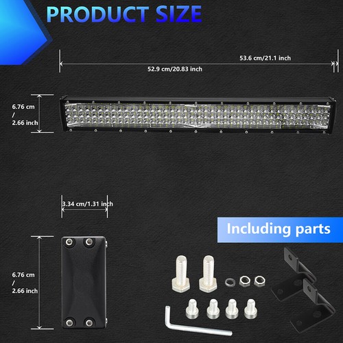 22" 400W Led Light Bar Driving Off-Road Spot Flood Combo Work 4WD Truck SUV ATV - Picture 3 of 9
