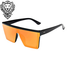 Womens UV400 Sunglasses Orange Gradient Oversized Anti Reflective Ladies Eyewear