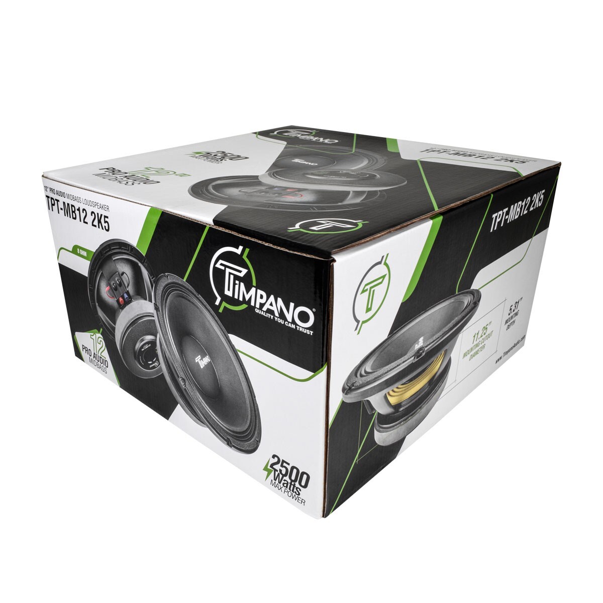 (2) 12" MIDBASS TIMPANO 2500W TPT-MB12 2K5 8 OHM PRO AUDIO SPEAKER - PAIR