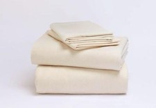 Organic Cotton Flannel Queen Bed Sheet Set Ivory Chemcial Free USA Eco USA