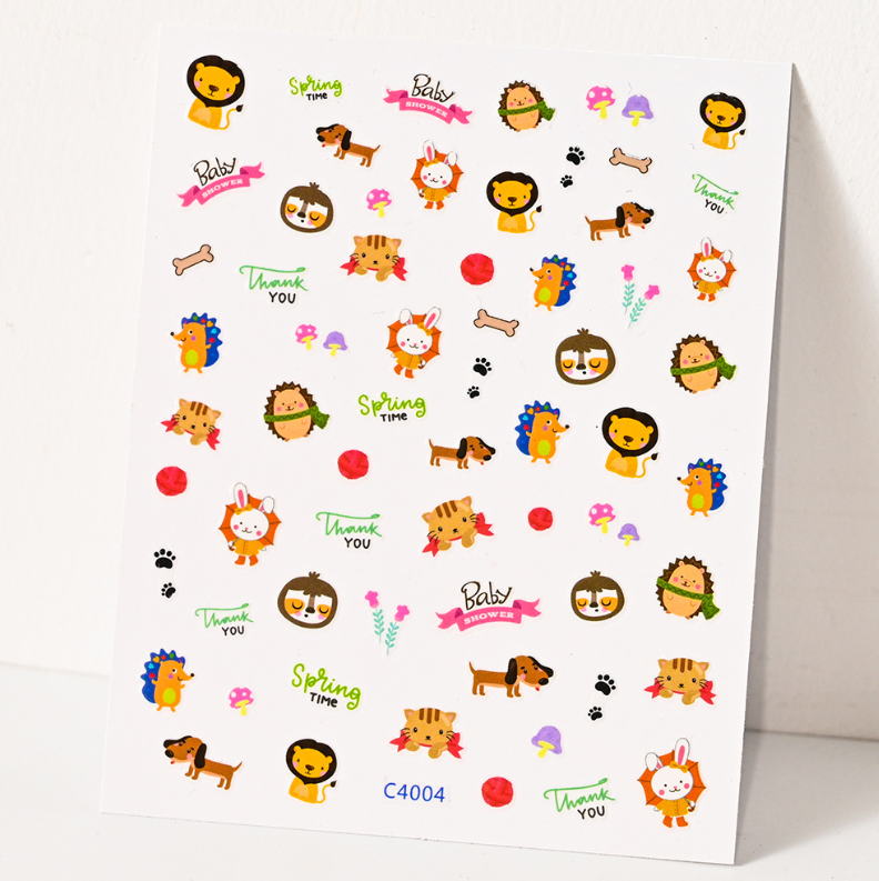 1pc-dog-cat-animal-print-nail-stickers-decals-decoration-waterproof-diy