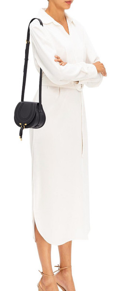 Chloe Marcie small suede saddle blag black