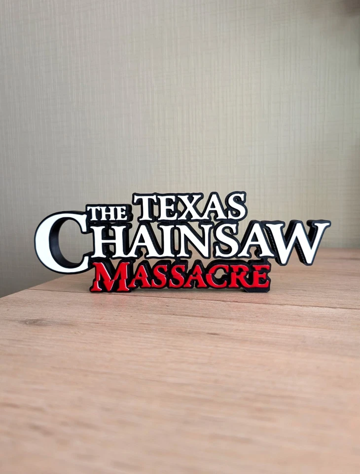 Texas Chainsaw Massacre Logo 3D Leatherface Massacre à la Tronçonneuse Déco 22x7 - Photo 1/4