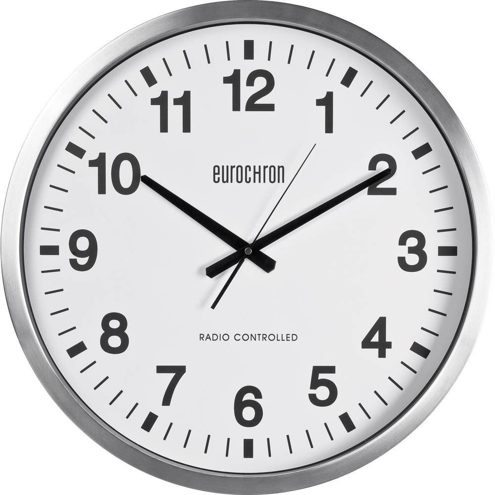 Horloge murale Eurochron radiopilotée argentée de 50.7cm évite tout retard au quotidien