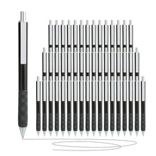 Black Gel Pens, 50 Pack Black Pens Bulk 0.5mm Black ink Fine Tip Pen, Smooth