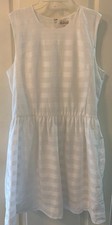 Gap Women's Sleeveless White Striped Cotton Dress, Lined With Pockets, Size 10