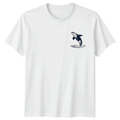 Orca Wal springen Meereslebewesen Tiere Herren T-Shirt Damen Tee Grafik Unisex