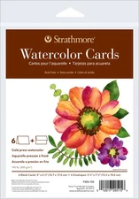 Strathmore Cards & Envelopes 5"X6.875" 6/Pkg-Watercolor - 3 Pack