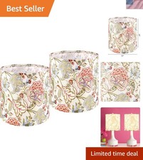 Set of 2 Small Tall Lamp Shades, 10" Top X 10" Bottom X 10" High Drum Lamp Sh...