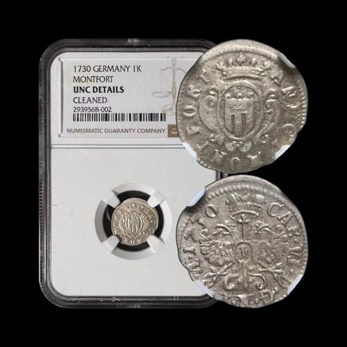 GERMANY. 1730, 1 Kreuzer, Silver - NGC UNC - Montfort-Peggau, Anton III, Swabia