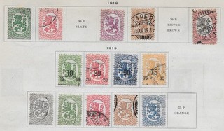 14 Finland Stamps from Quality Old Antique Album 1918 1919
