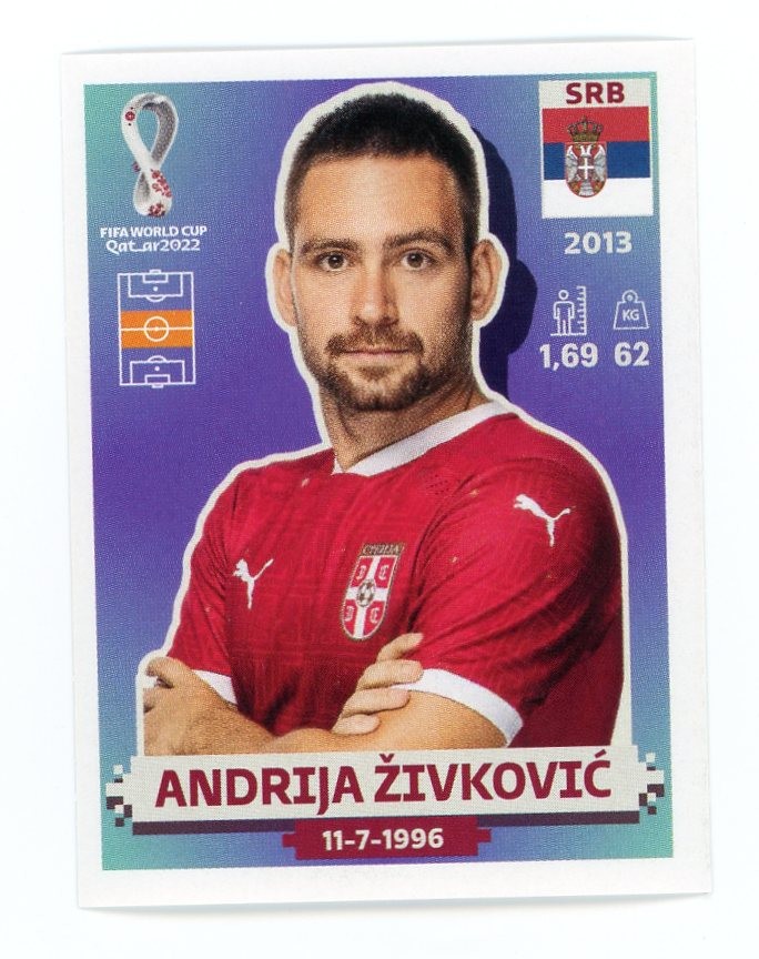 2022 Panini FIFA World Cup: Qatar 2022 Stickers Andrija Zivkovic #SRB16