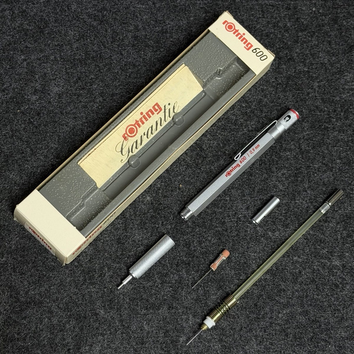 Vintage 1990 rOtring 600 0.9mm Silver Mechanical Pencil NOS Rare