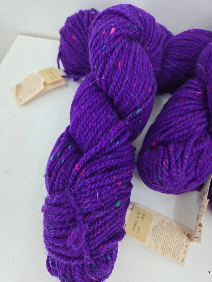 (5) FIVE  Rowan Fox Tweed Chunky New Wool Yarn 100g Purple Shade 875 Approx 100m - Image 2 of 4