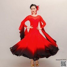 Latin Tango Waltz Ballroom Dance Performance Dress Quickstep Dancewear Dress