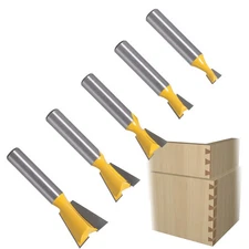 5Pcs 45# Steel 8mm Shank Joint Router Bit Set Woodworking Cutter Tool Kit