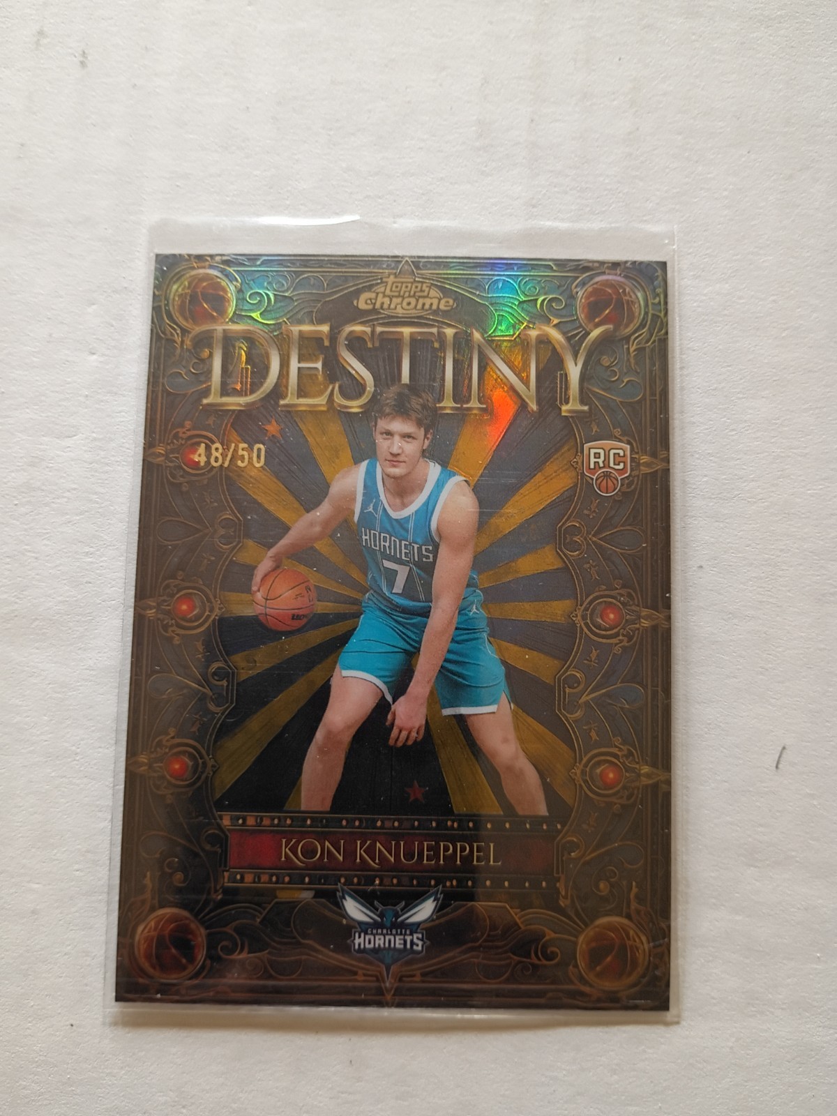 2025-26 TOPPS CHROME KON KNUEPPEL DESTINY GOLD GEOMETRIC REFRACTOR /50 #D4 RC