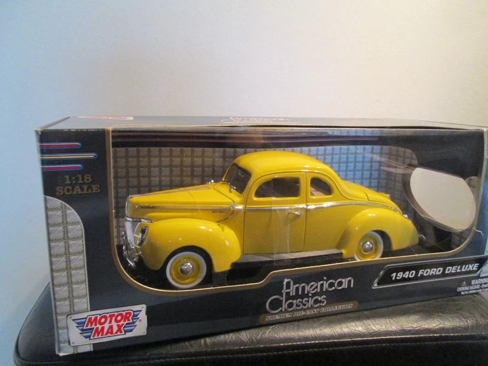 MOTORMAX NEU + OVP 1:18 Motor Max Ford Deluxe 1940 gelb American Classics