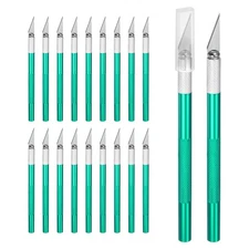20 Pcs Exacto Knife Craft Knife 5.5" Replaceable Blade for Art Carving, Green