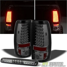 Smoked 99-02 Silverado Sierra Lumileds LED Tail Lights+LED 3rd Brake Cargo Lamp