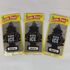 Little Trees Hanging Car Home Air Freshener - Black Ice Pack Of 3