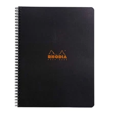 Rhodia Wirebound Notebook - Lined w/ margin 80 sheets - 9 x 11 3/4 - Black cover