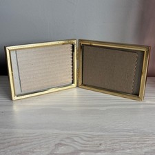 VTG Elegant Brass Hinged Double 3x5 Picture Frame