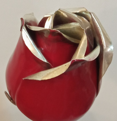 E4 Collectible Pink 925 Silver and Flower Enamel 40cm