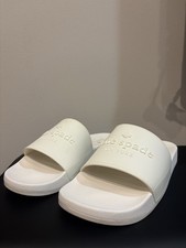 kate spade new york White Logo Slide Sandals ...
