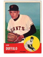 1963 Topps #567, Jim Duffalo, San Francisco Giants, EX