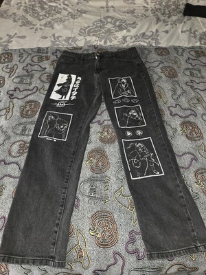 Naruto Hypland Denim Jeans 34 X 30 Sasuke  And Itachi Uchiha Black Dark Wash