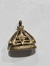 Victorian antique gold filled Fluer Di Lis watch chain fob pendant vintage 