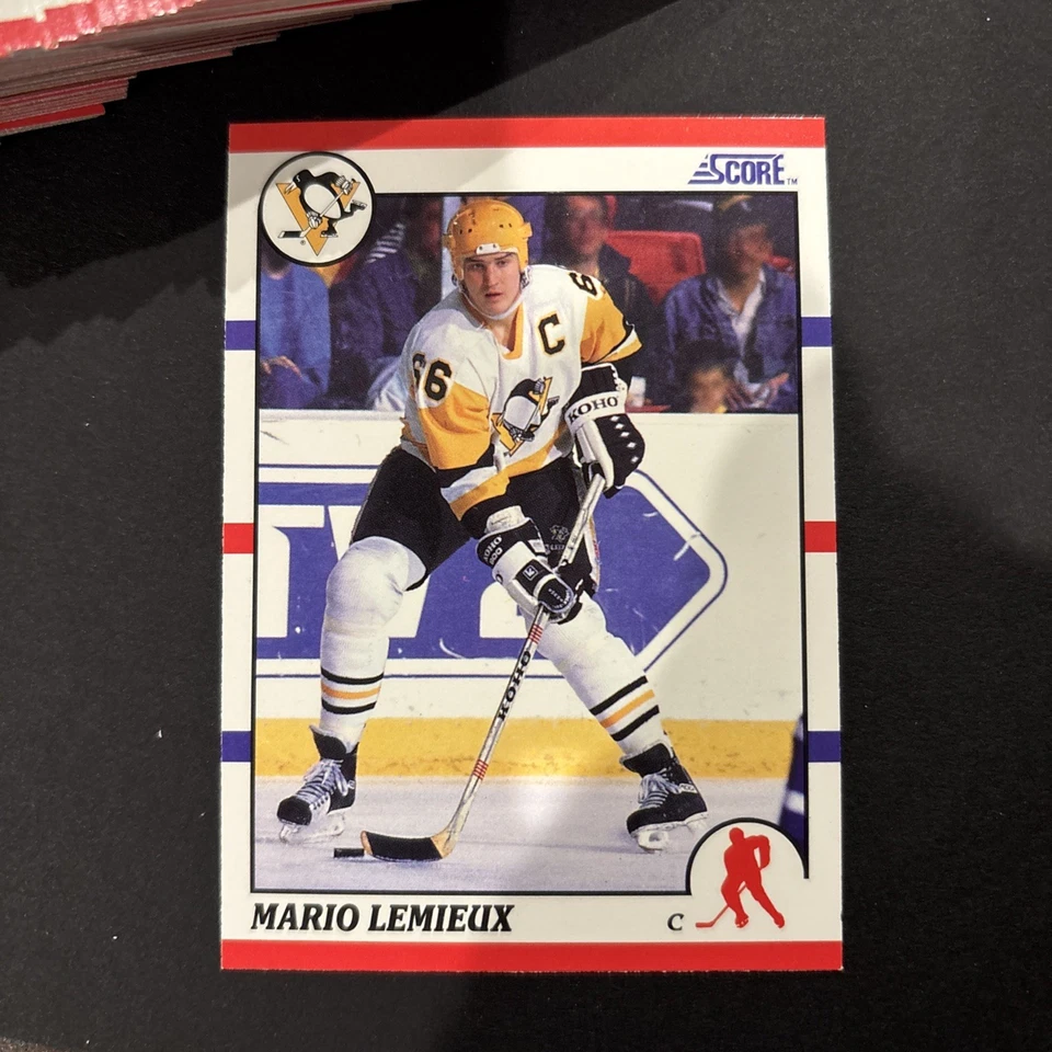 🔥 (100) 1990 Score NHL Hockey Mario Lemieux #2 Pittsburgh Penguins HOF 🐐 - Image 2 of 4