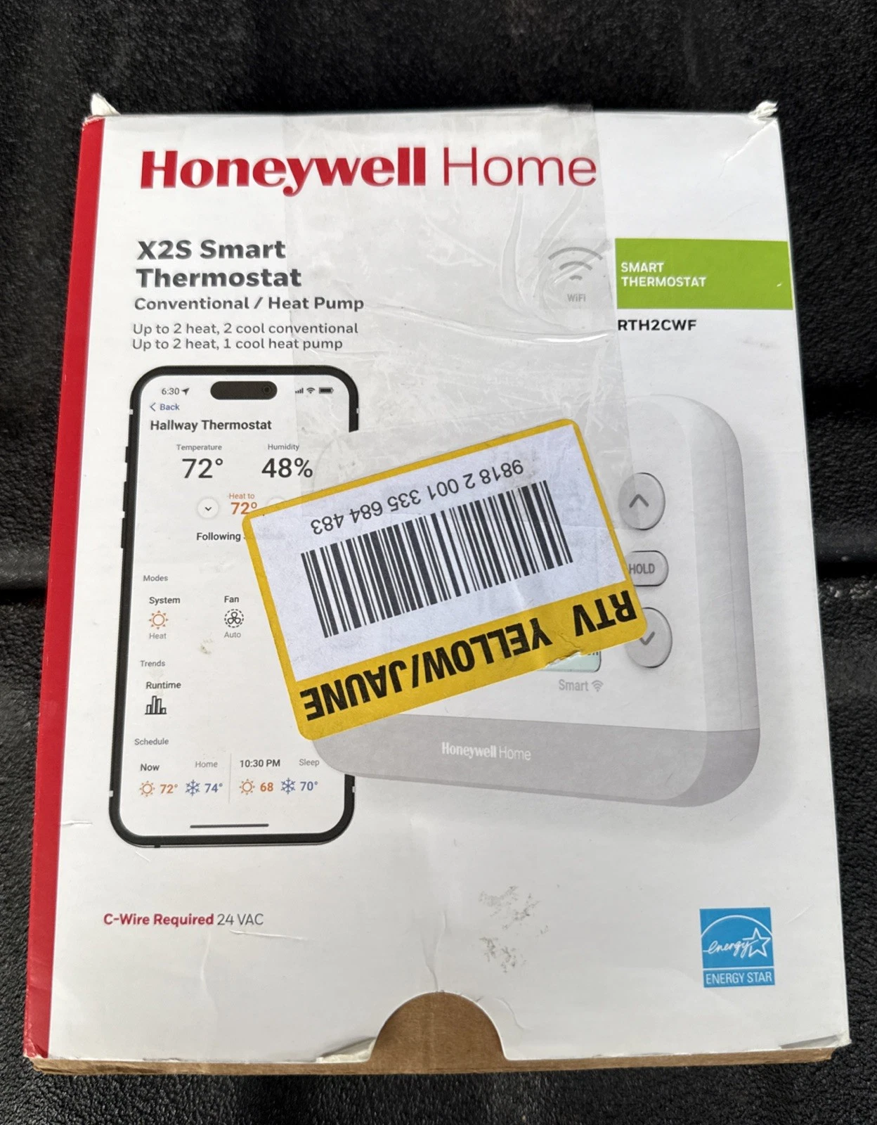 HONEYWELL HOME RTH2CWF/N X2S SMART THERMOSTAT, CONVENTIONAL/HEAT PUMP, WI-FI
