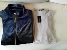 I.N.C. International Concepts Mens Colorblocked Velour Jacket SZ XL -w/INC Tee!!