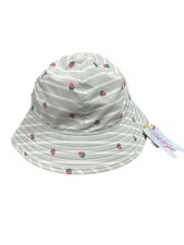Cat & Jack Reversible Kids Bucket Hat 2T-5T Strawberry Striped Print UPF 50+ Sun