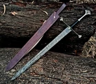 Damascus Steel Blade Viking Sword , Sheath Decorative Handmade Collectible 9