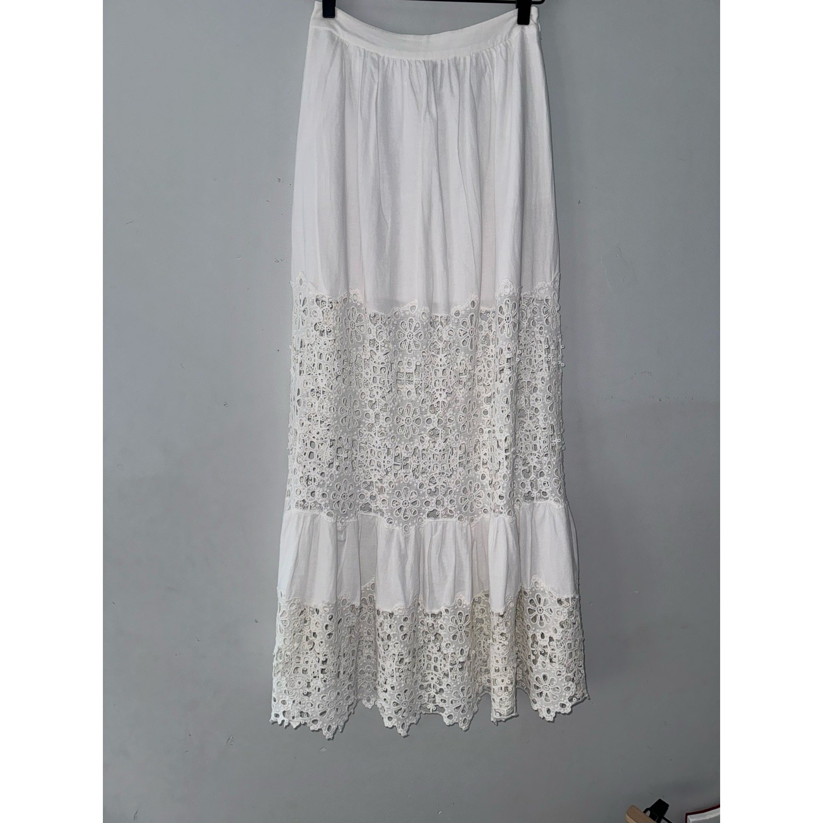 Sea New York snowflake combo white maxi skirt size 4