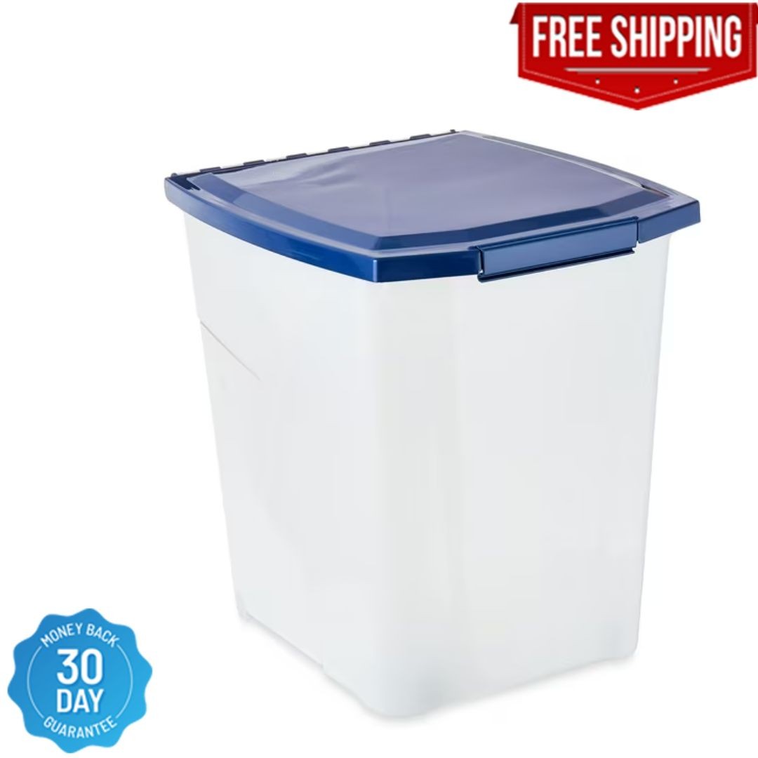Storage Container Large 25lb Capacity Plastic With Locking Lid